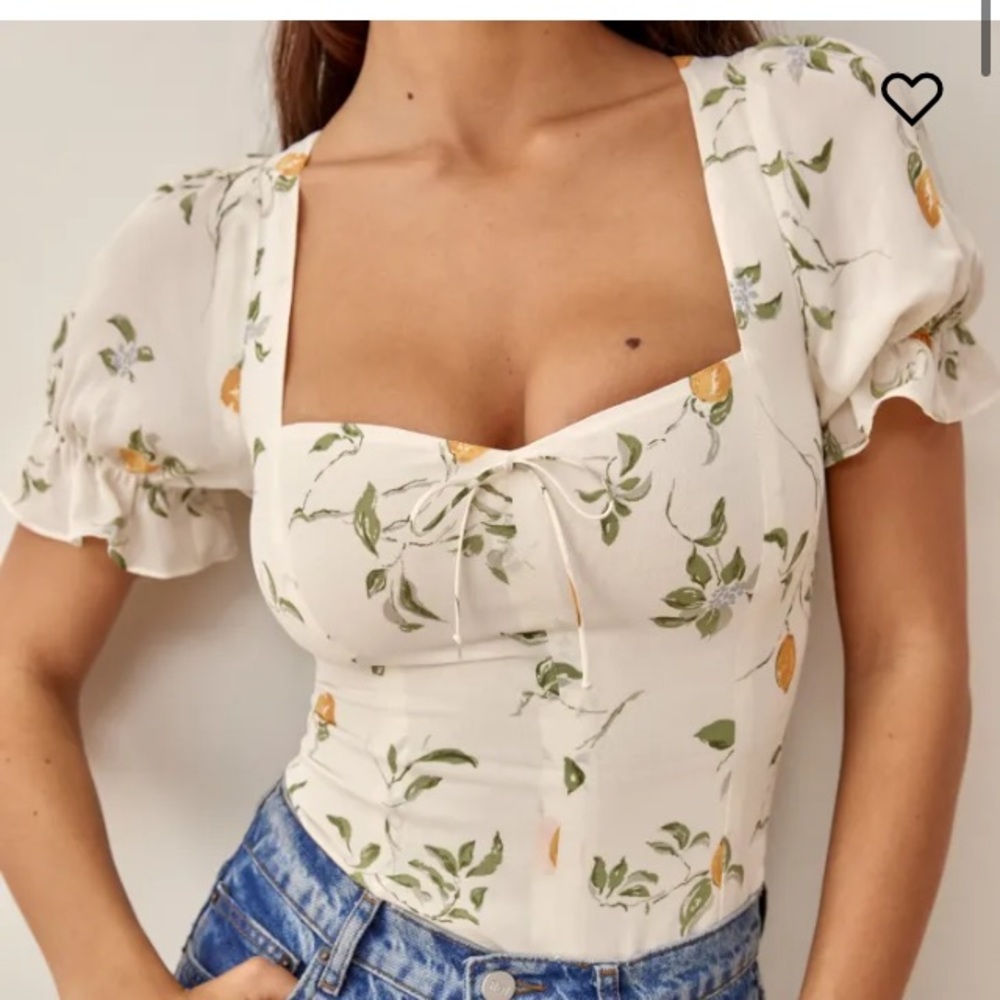 Reformation Delevan citrus top